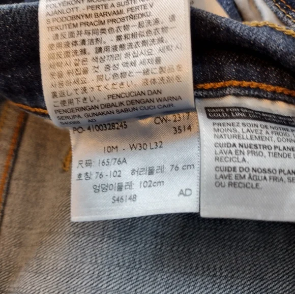 Levi's 505 Straight Leg Jeans Size 10 New Dark Wash - Picture 5 of 5